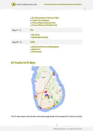 example page 2 from our offline Travel Guide for Sri Lanka